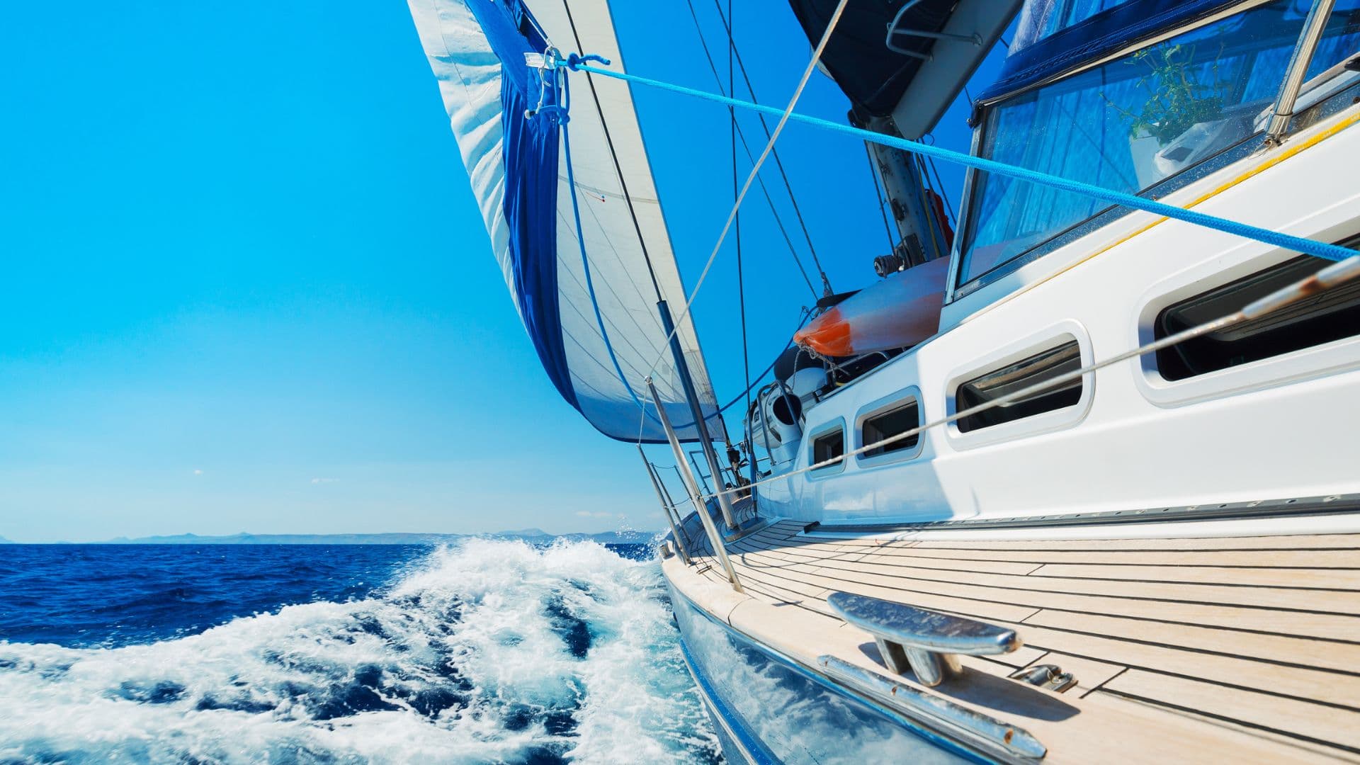 Luxury catamaran sailing the Aegean Sea